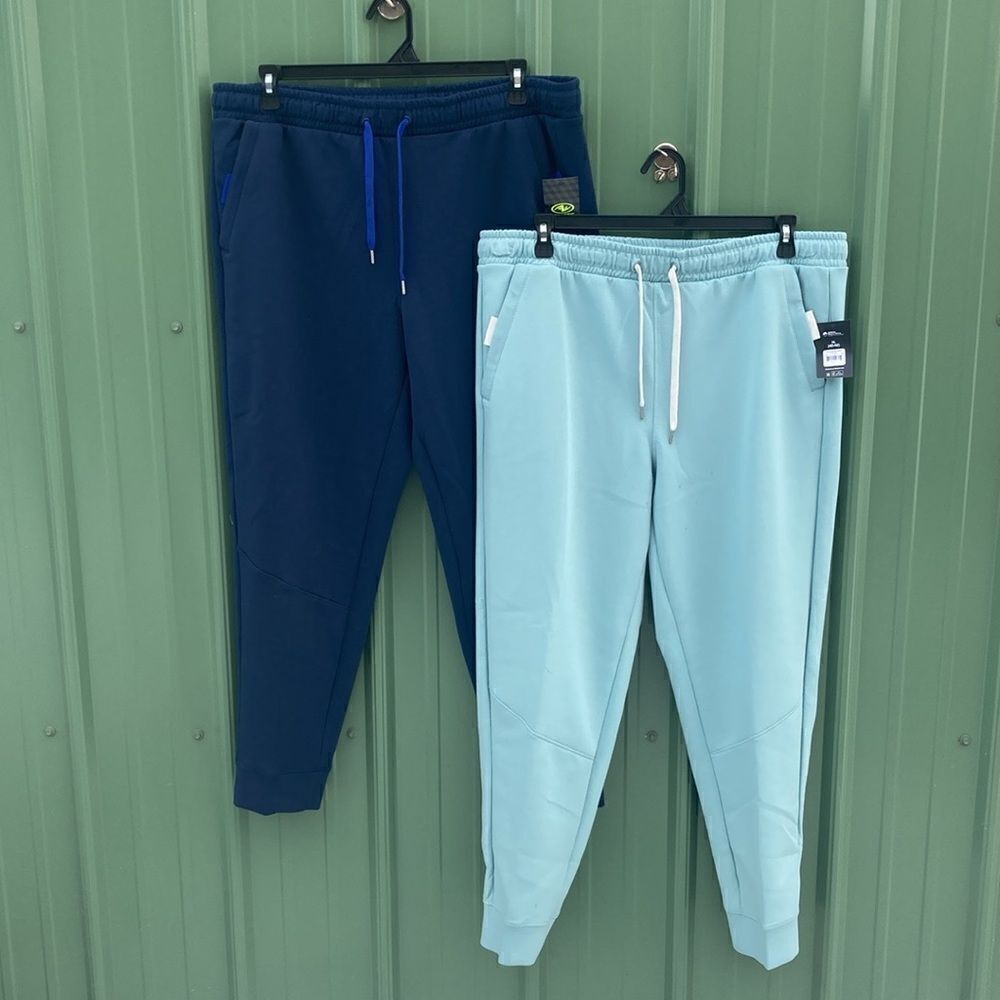 Men's Double Knit Active Athletic Lounge Joggers Sweatpants Pants 2-Pack Size XL
